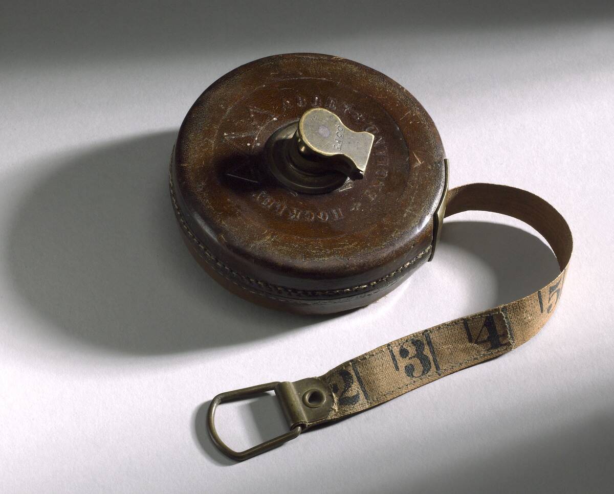 33 foot measuring tape, c 1850.