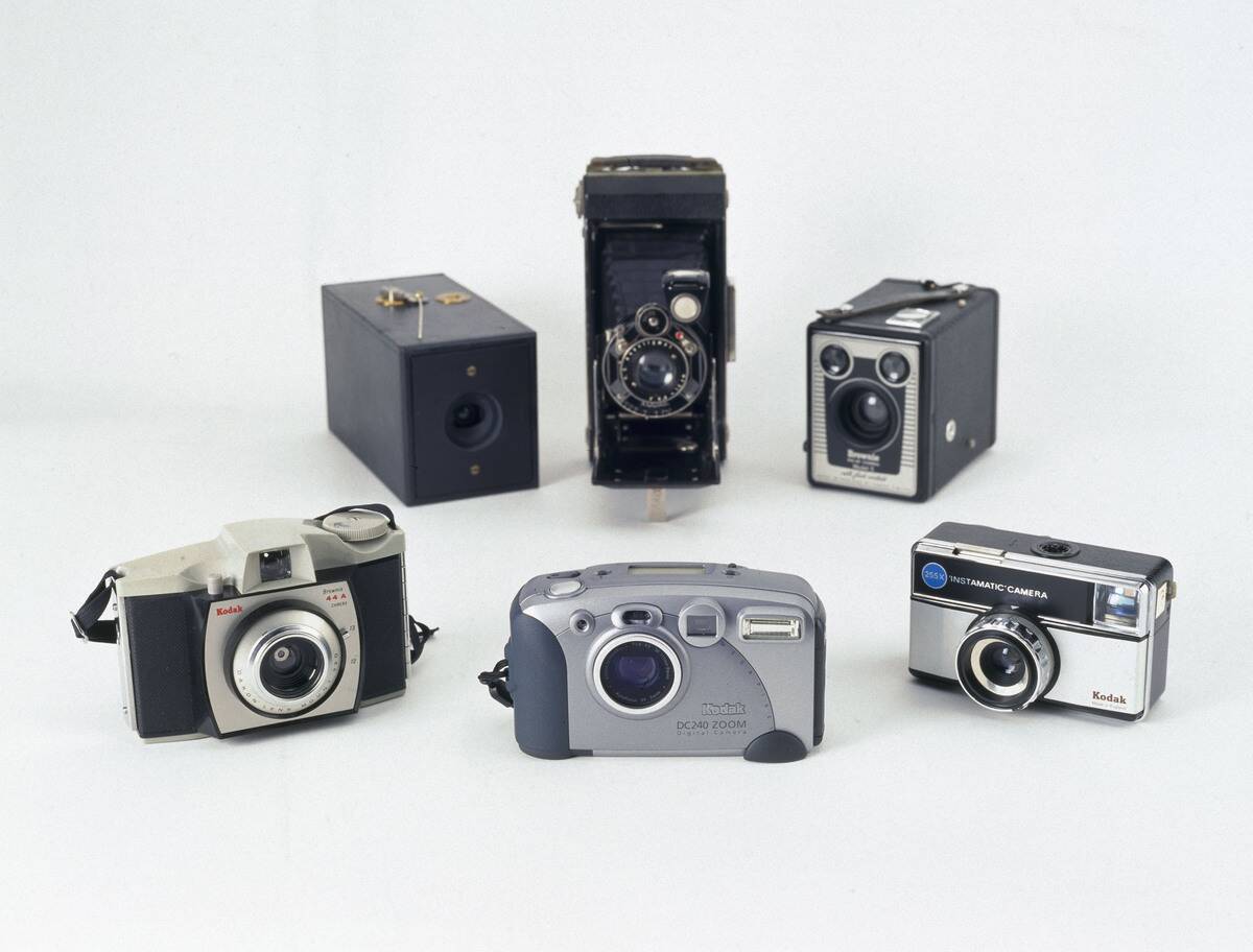 A selection of Kodak cameras, 1888-1999.