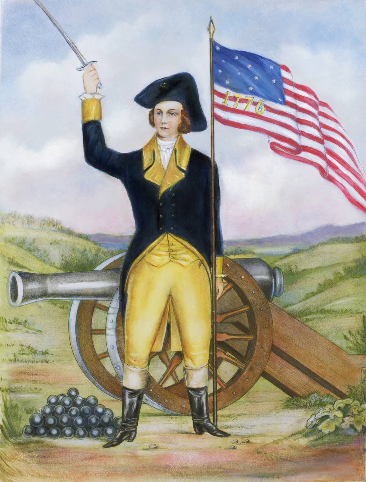 American Revolutionary Patriot at Post