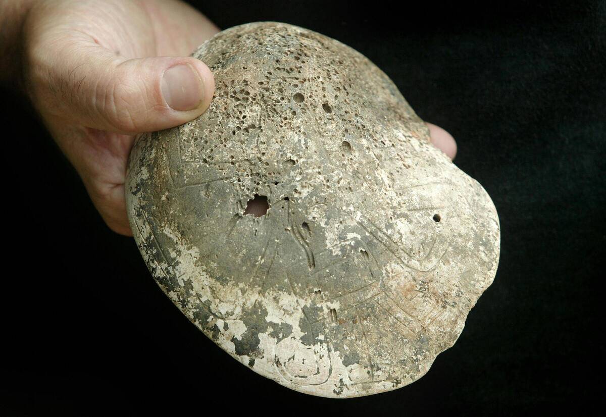 An speleologist shows 21 August, 2006 an