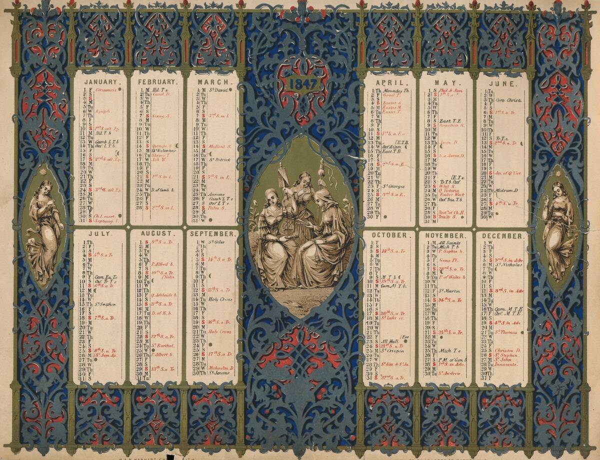 Calendar With Saints Days And Royal Birthdays
