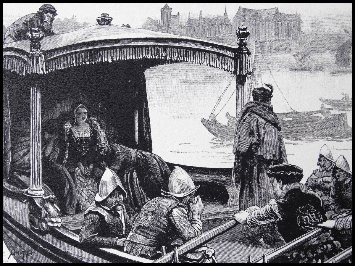 CATHERINE Howard, fifth queen of Henry VIII, being taken to the Tower of London. She was beheaded in 1542