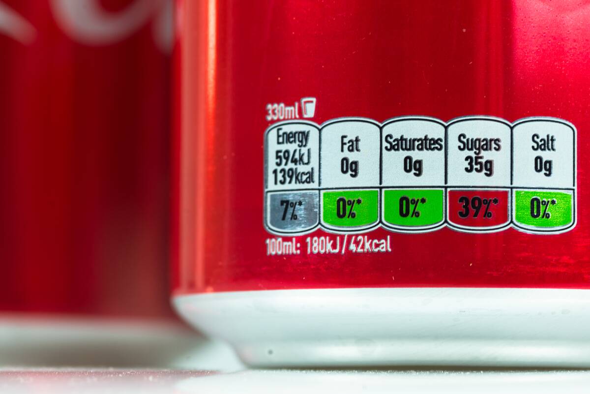Classic Coke Food label decoder shows high sugar level and is impacted by the new Sugar tax introduced in the UK.