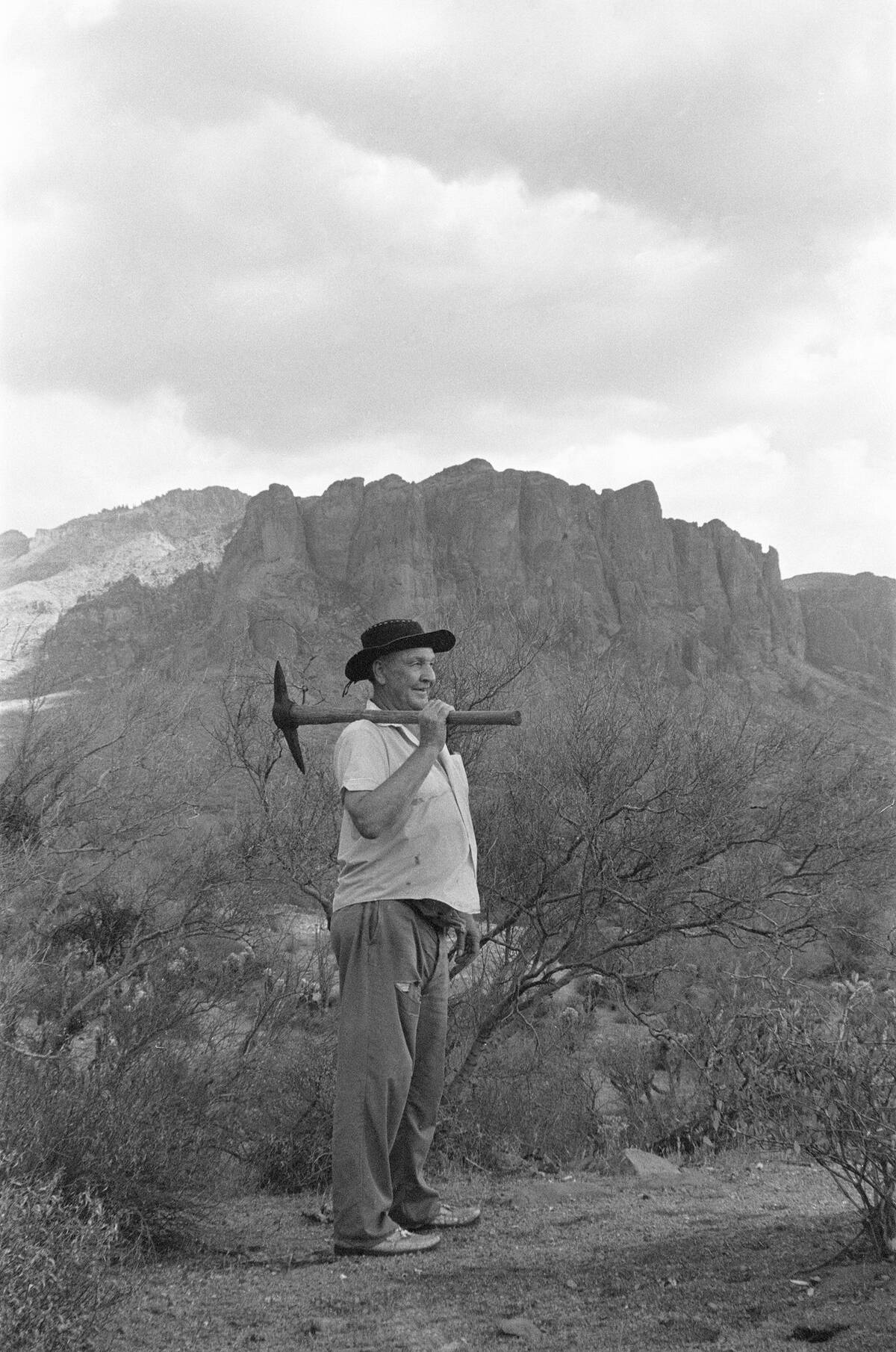 Doc Rosecrans a gold prospector on Superstition mountain, Apache Junction, Arizona.