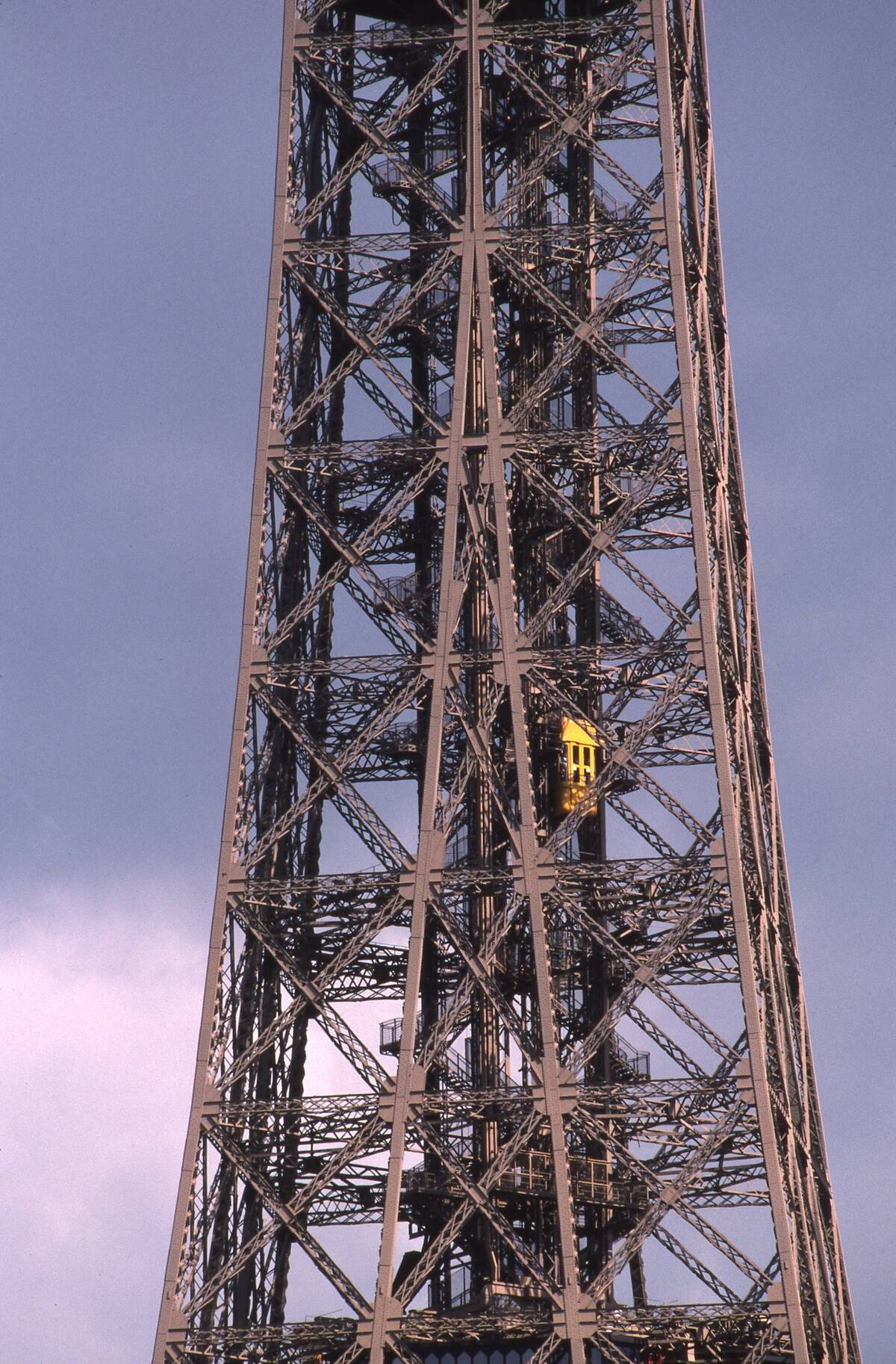 Elevator Going Up The Eiffel Tower