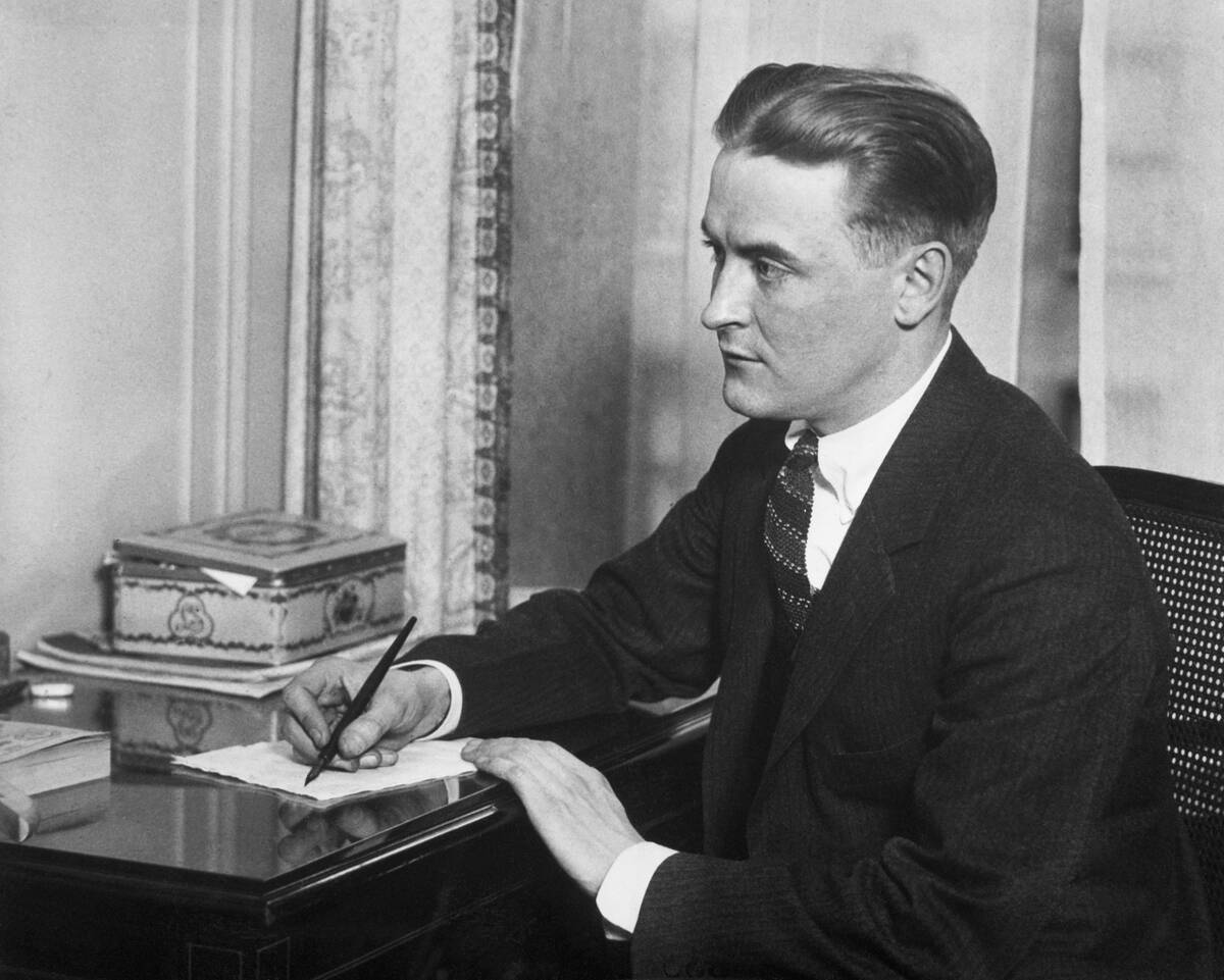 F.Scott Fitzgerald Writing at Desk