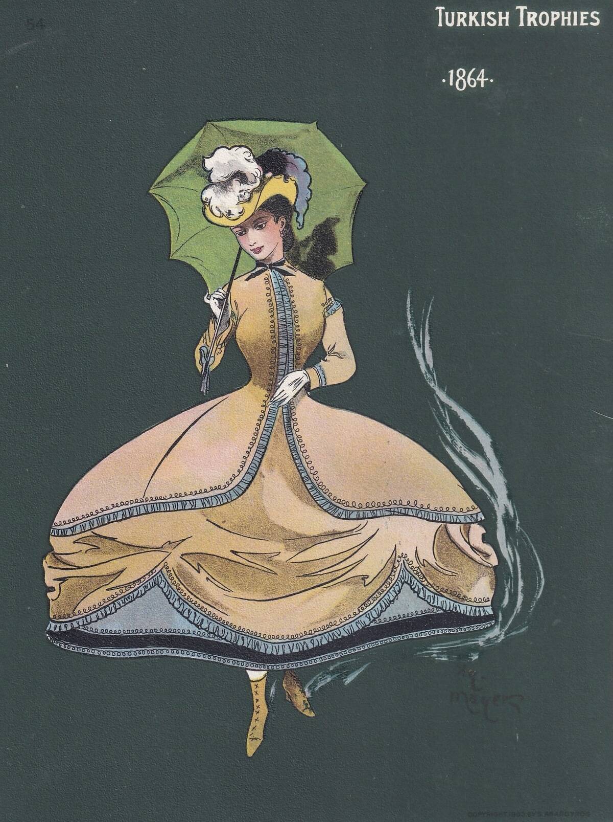 Fashions of 1864, Turkish Trophies Cigarette Card, 1903