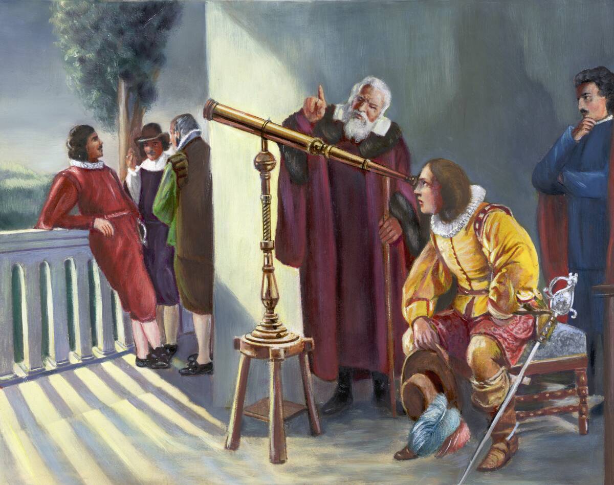 Galileo And Milton in Obseratory