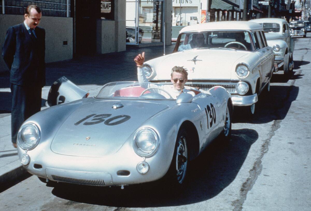 James Dean in a Sports Car