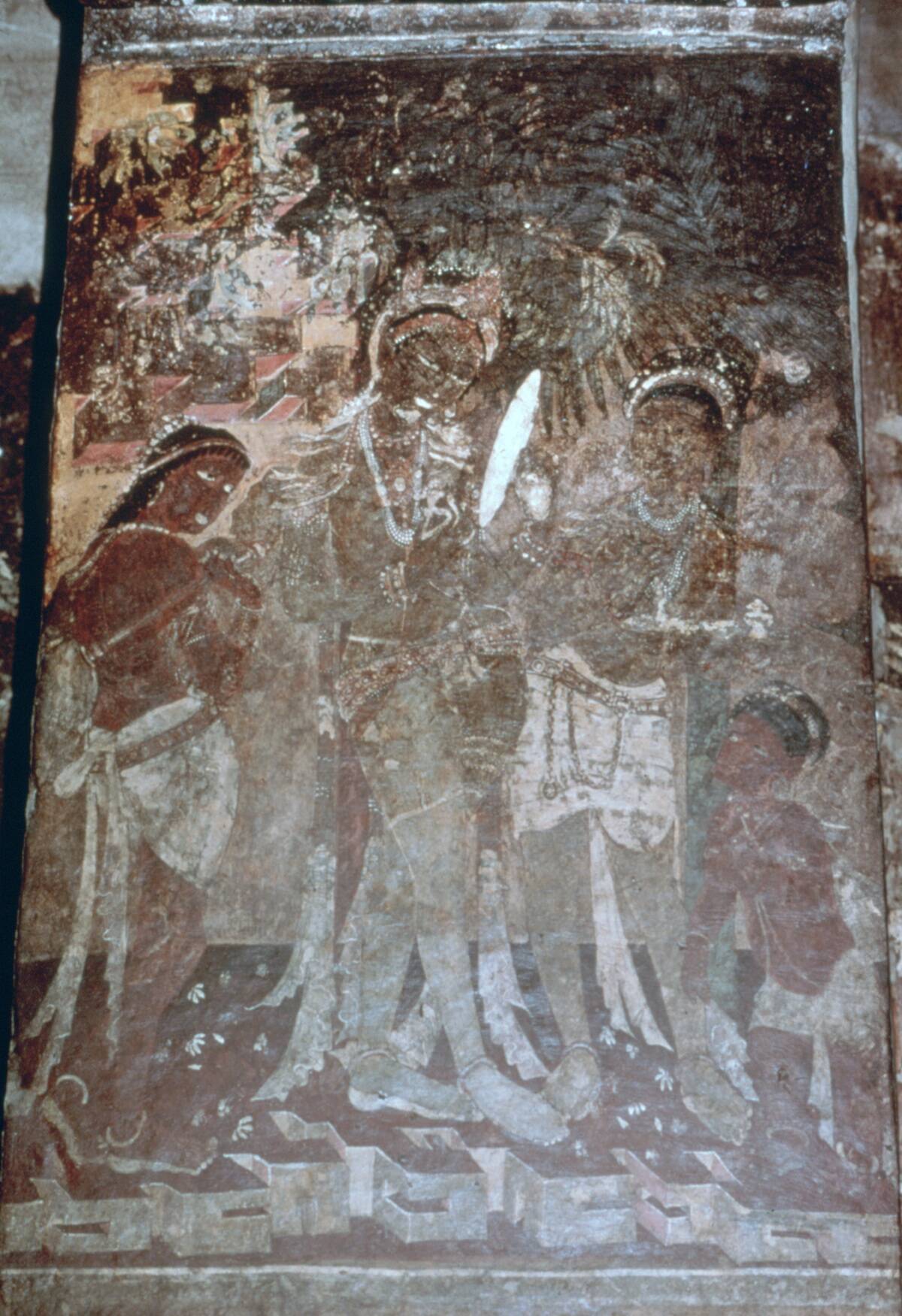 Lady at her toilet, cave fresco, Ajanta, India. 1st-5th century. (20th century).