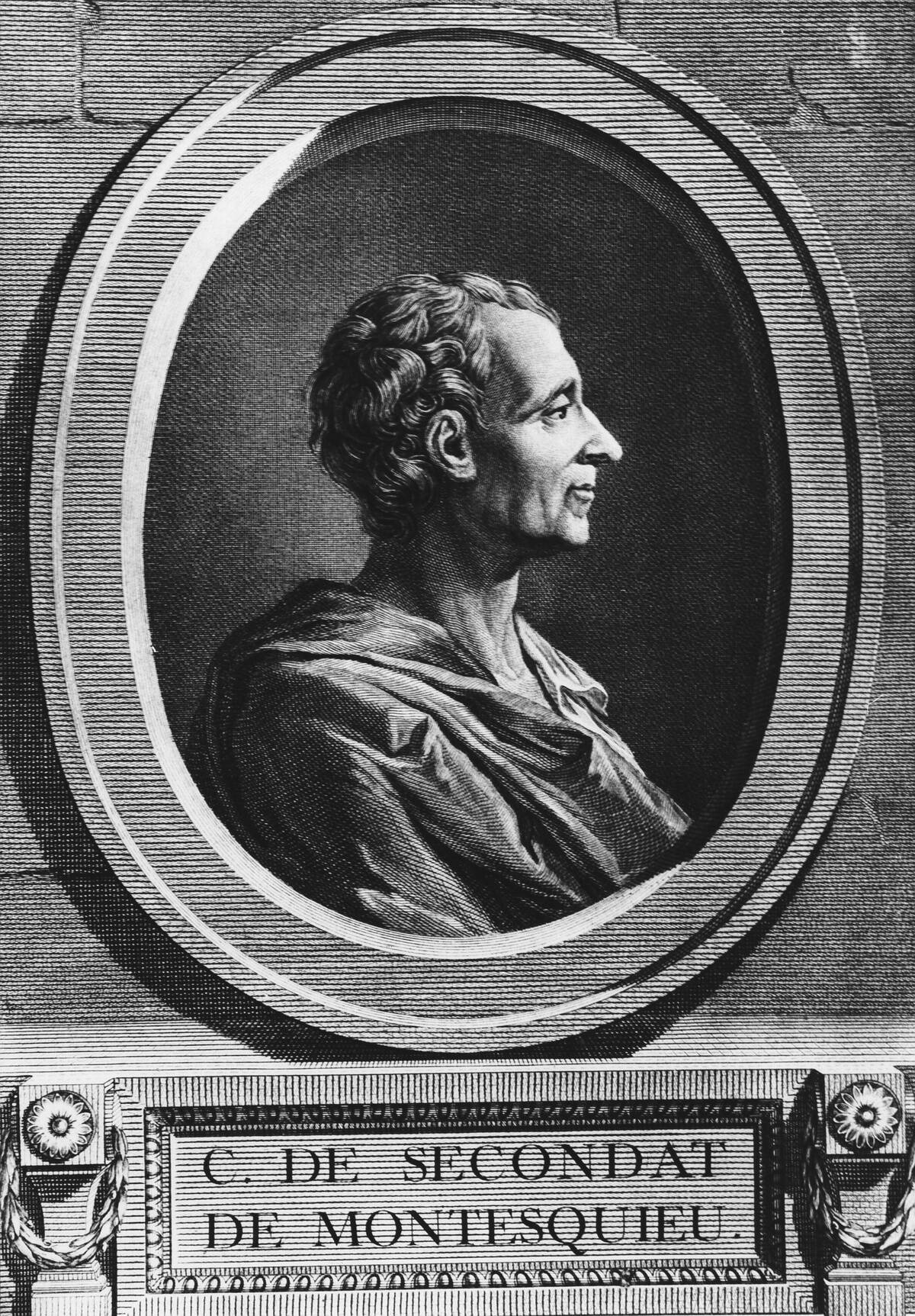 Montesquieu Copper engravings Montesquieu (Baron de la Brede et de Montesquieu) *18.01.1689-10.02.1755+ Political philosopher, moralist, writer / France portrait - undated