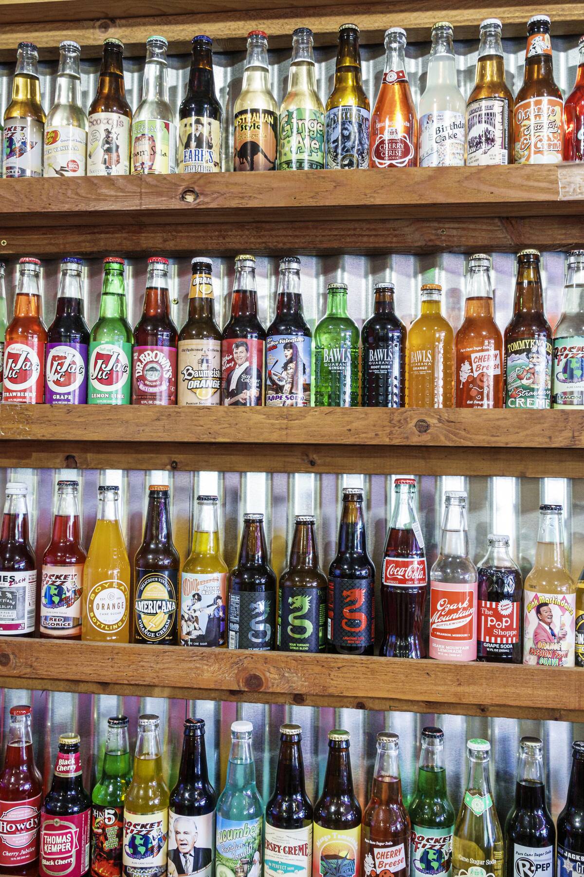 Orlando, Winter Park, Rocket Fizz Soda Pop & Candy Shop, soda bottle display, variety