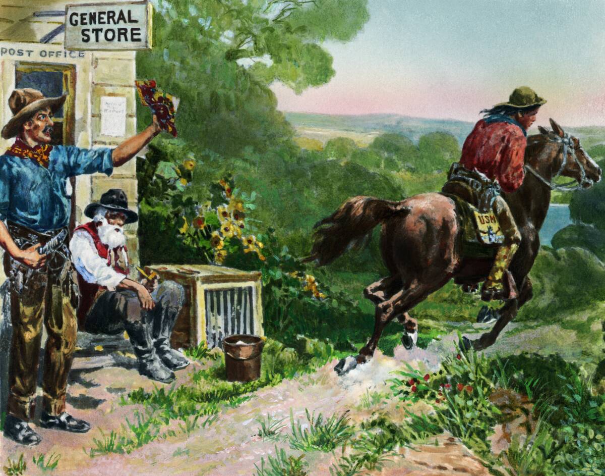 Pony Express Rider Leaving Station