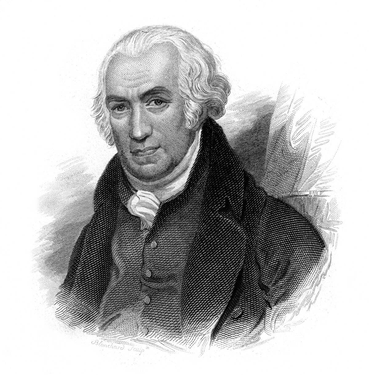 Portrait of James Watt, he was a scottish mathematician and engineer.