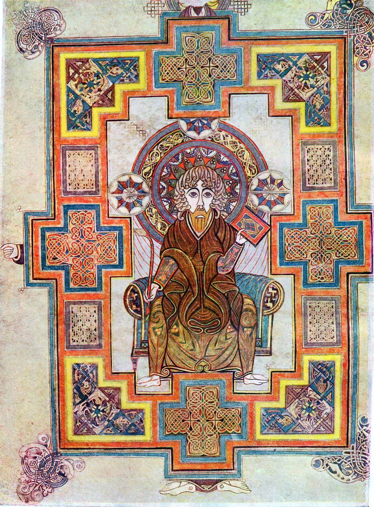 Portrait of Saint John from the Book of Kells, c800.