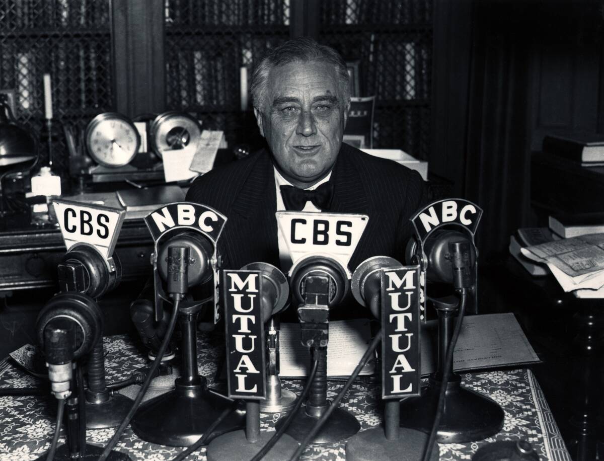 President Franklin D. Roosevelt During Radio Broadcast
