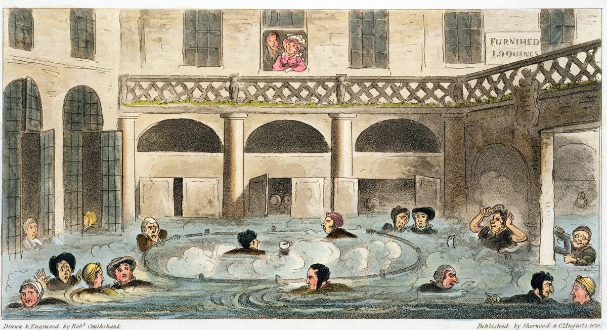 Public Bathing At Bath Or Stewing Alive' 1825