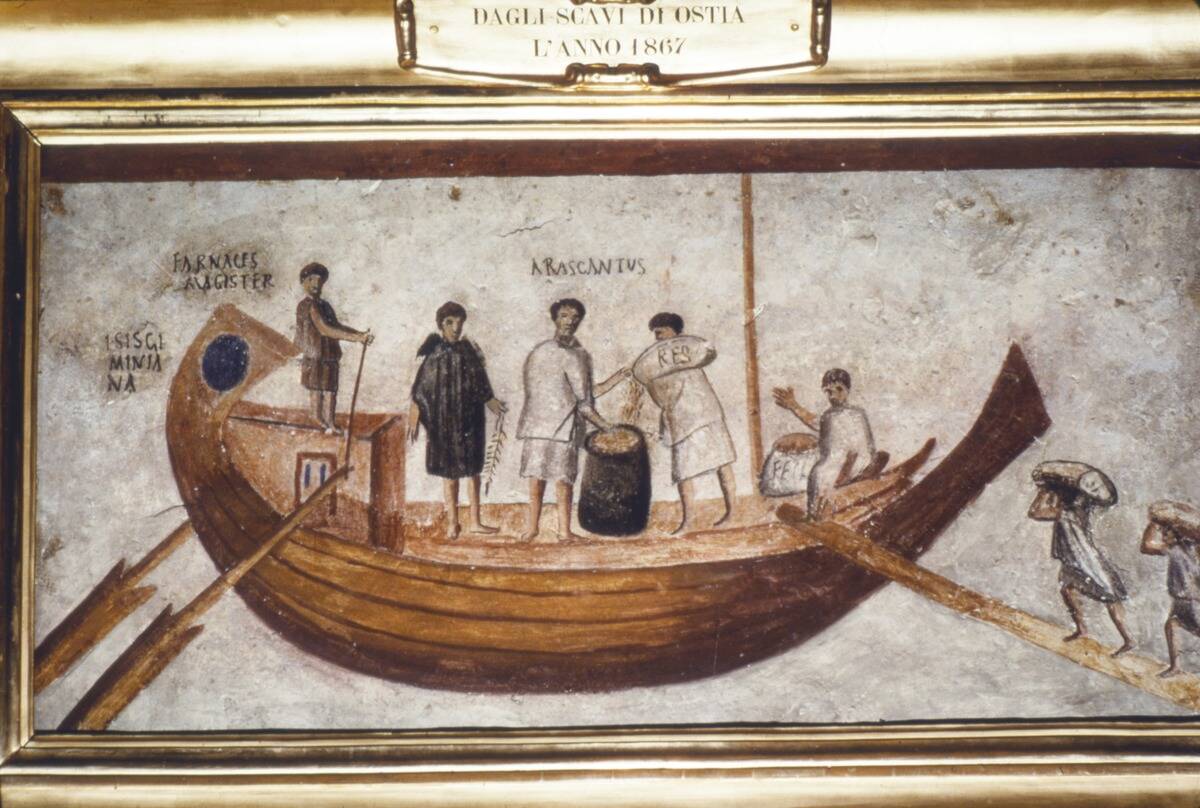 Roman Merchant-Ship Being Loaded With Grain