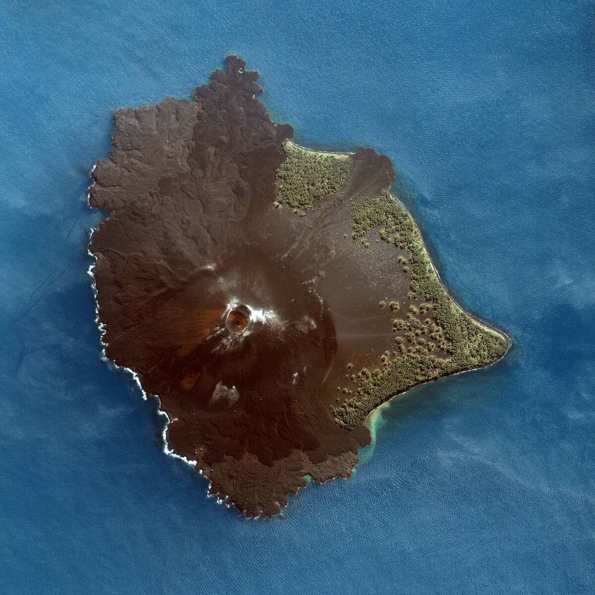Satellite View Of Anak Krakatau.
