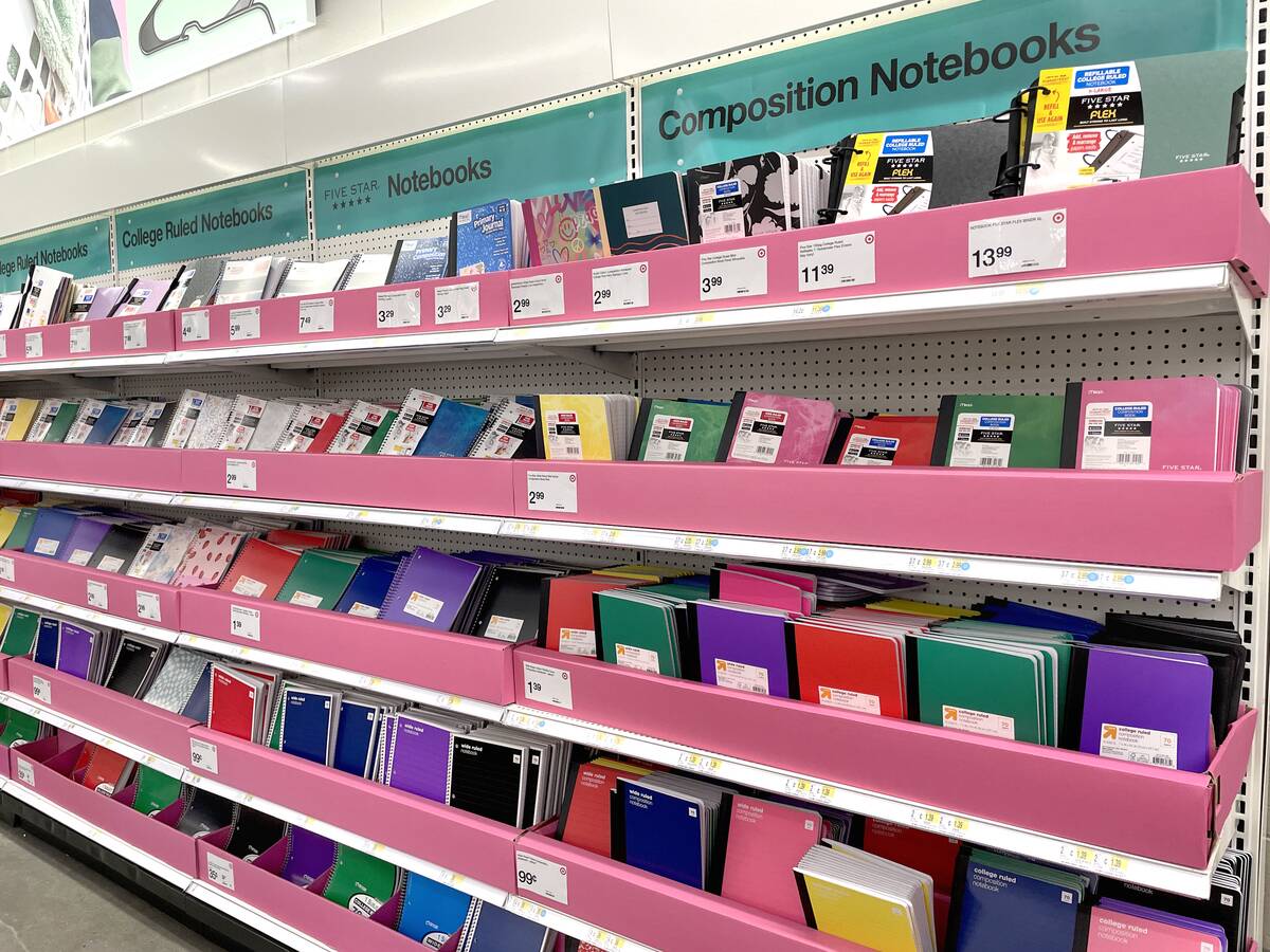 School notebooks on display at Target, New York City