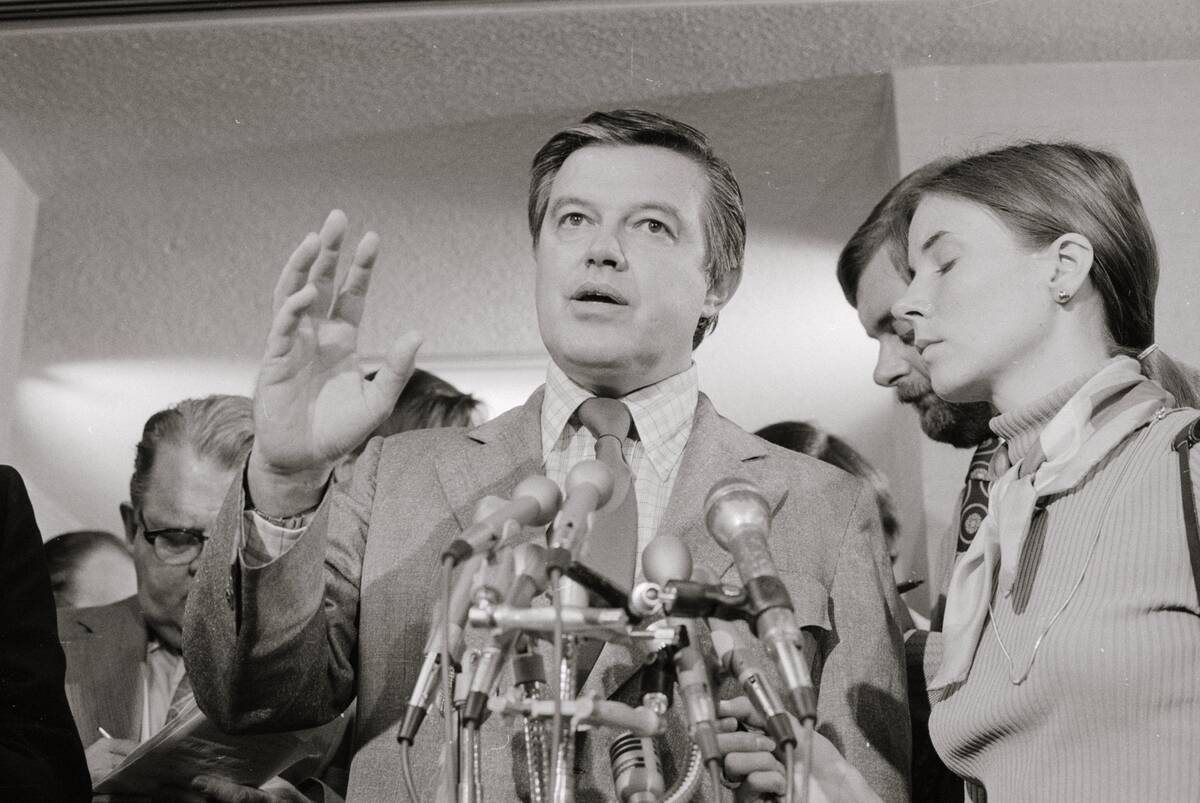 Senator Frank Church Speaking to Press