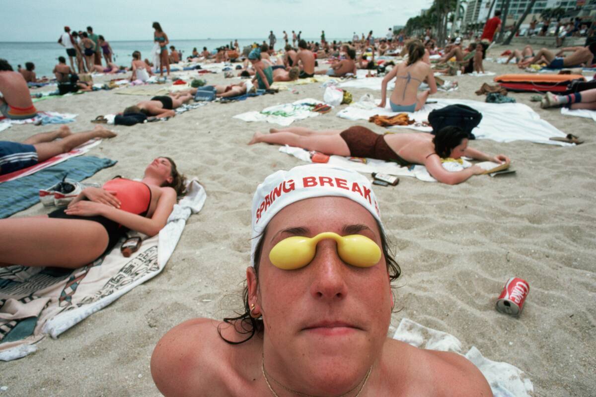 Students Sunbathing on Ft. Lauderdale Beach