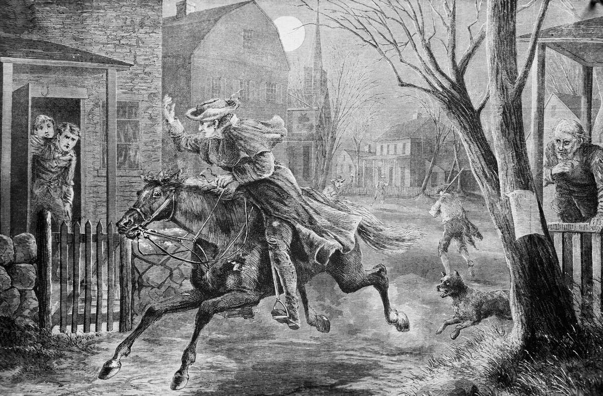 The Midnight Ride of Paul Revere Illustration