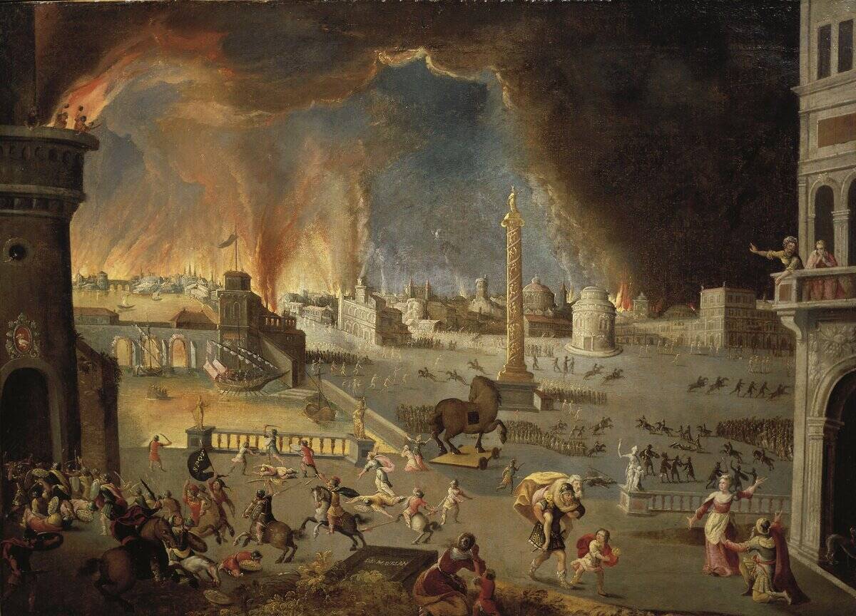 Turkey, painting of The Sack of Troy