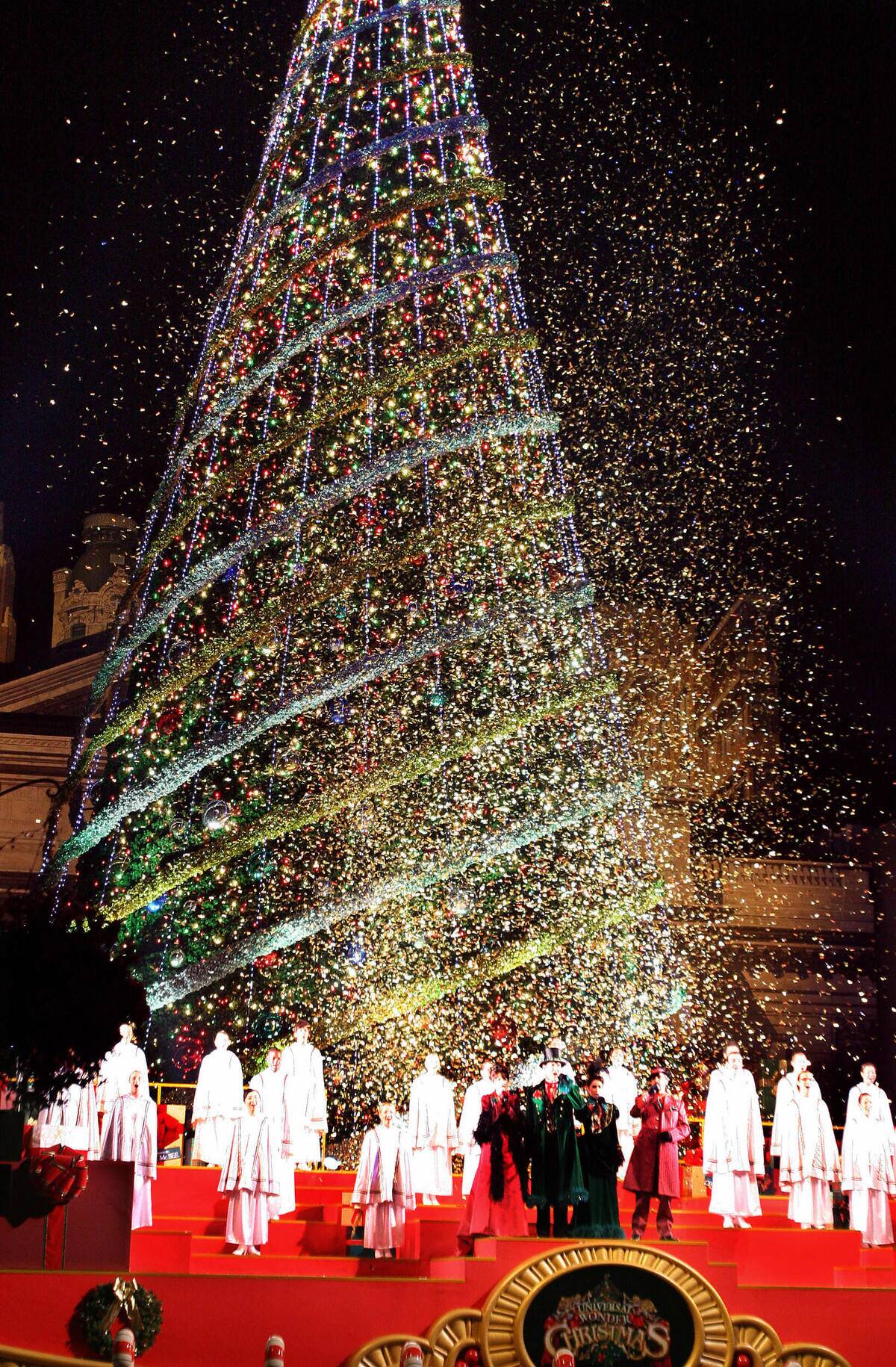 White confetti falls like snow over Japa