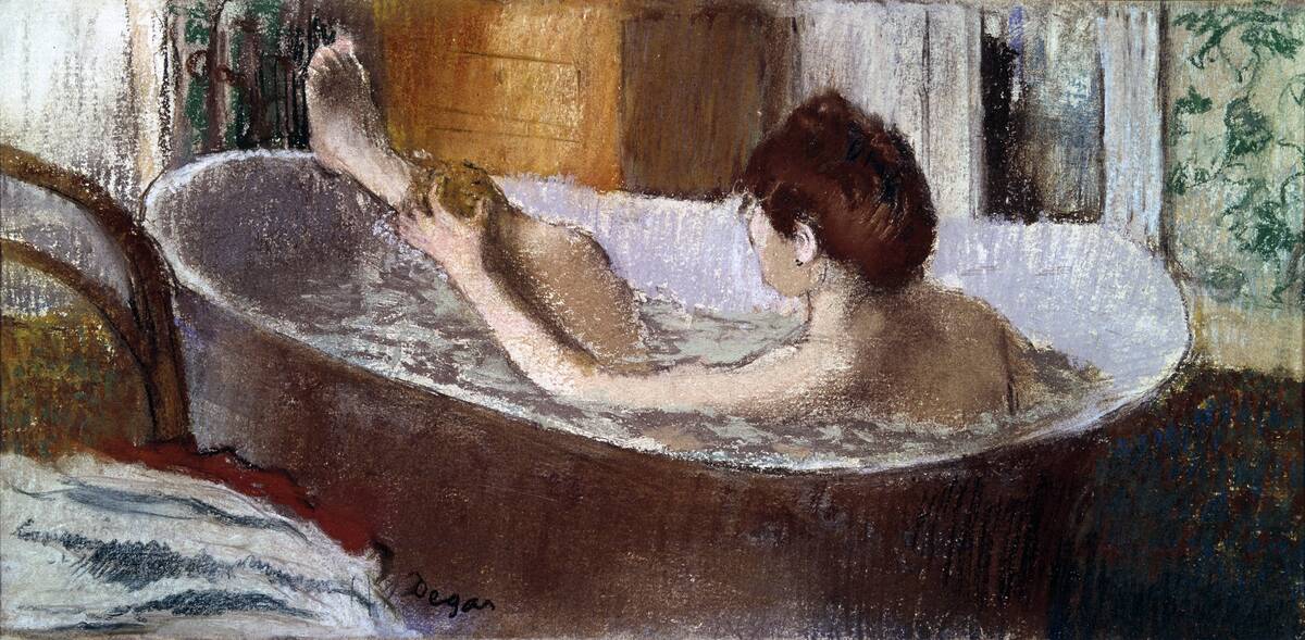 Woman in Her Bath, Sponging her Leg by Edgar Degas