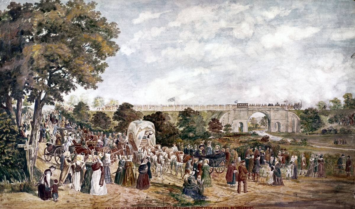 �Opening of the First Public Railway - the Stockton and Darlington�, 1825.