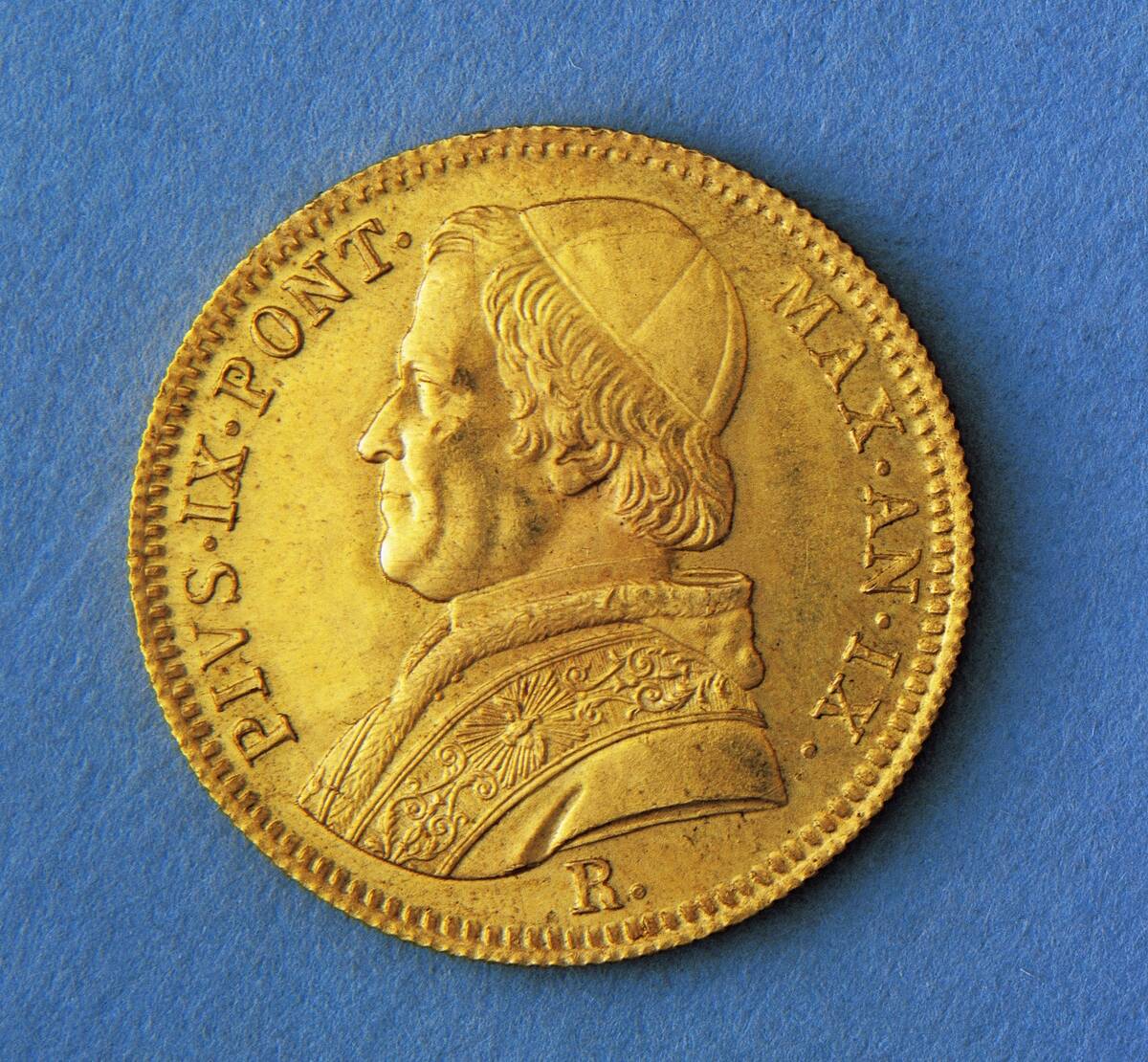 5 gold scudi (coin) of Pope Pius IX (1846-1878)...