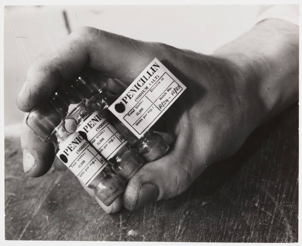 Ampoules of penicillin, 1943.