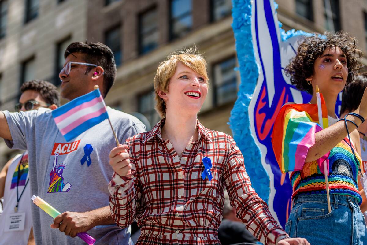 Chelsea Manning on the ACLU float. Pride March NYC...