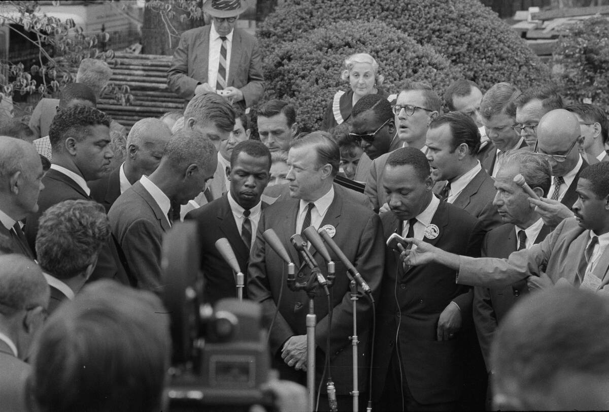 Civil Rights Leaders Talk To Press