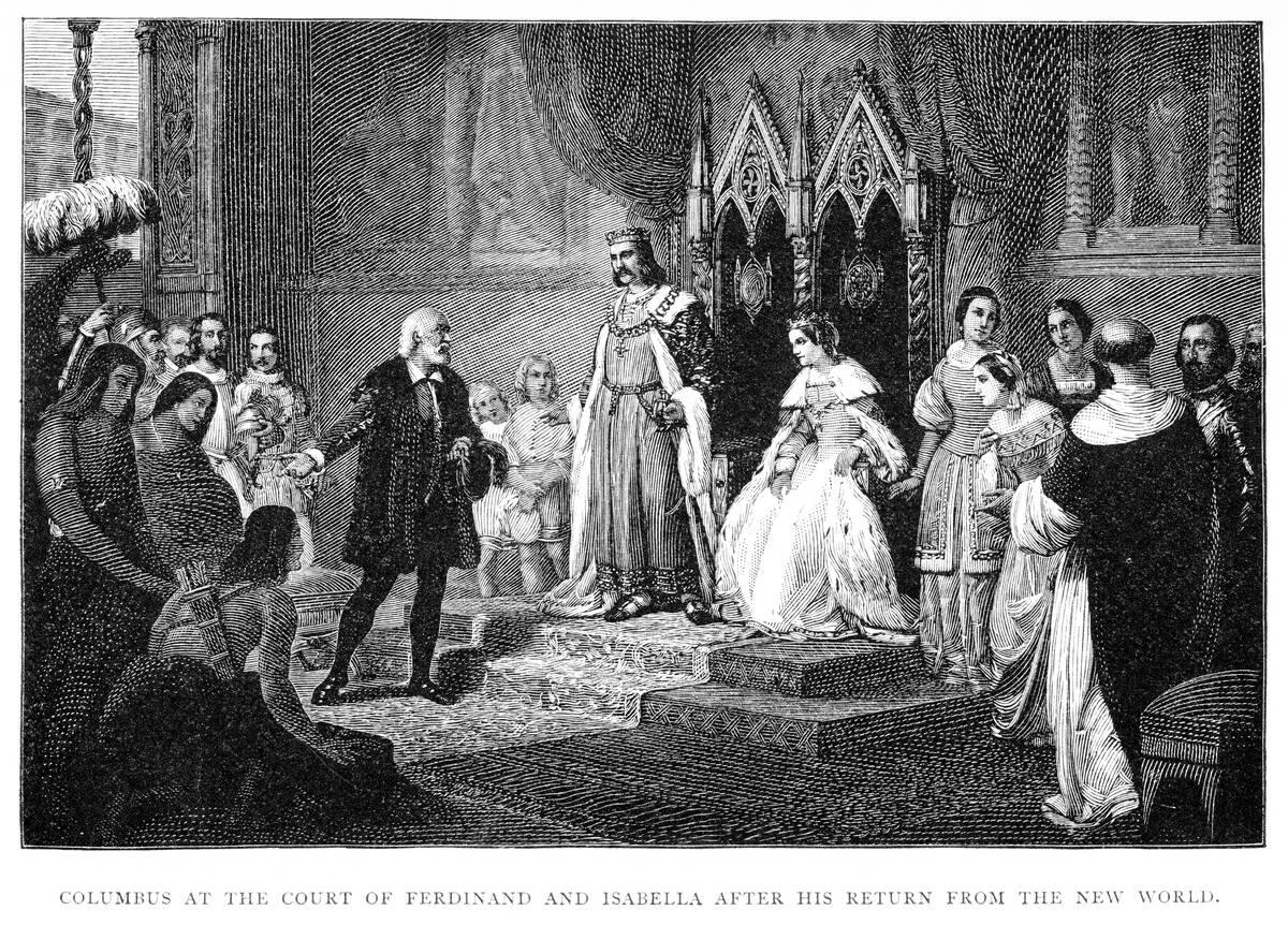 Columbus With King Ferdinand And Queen Isabella