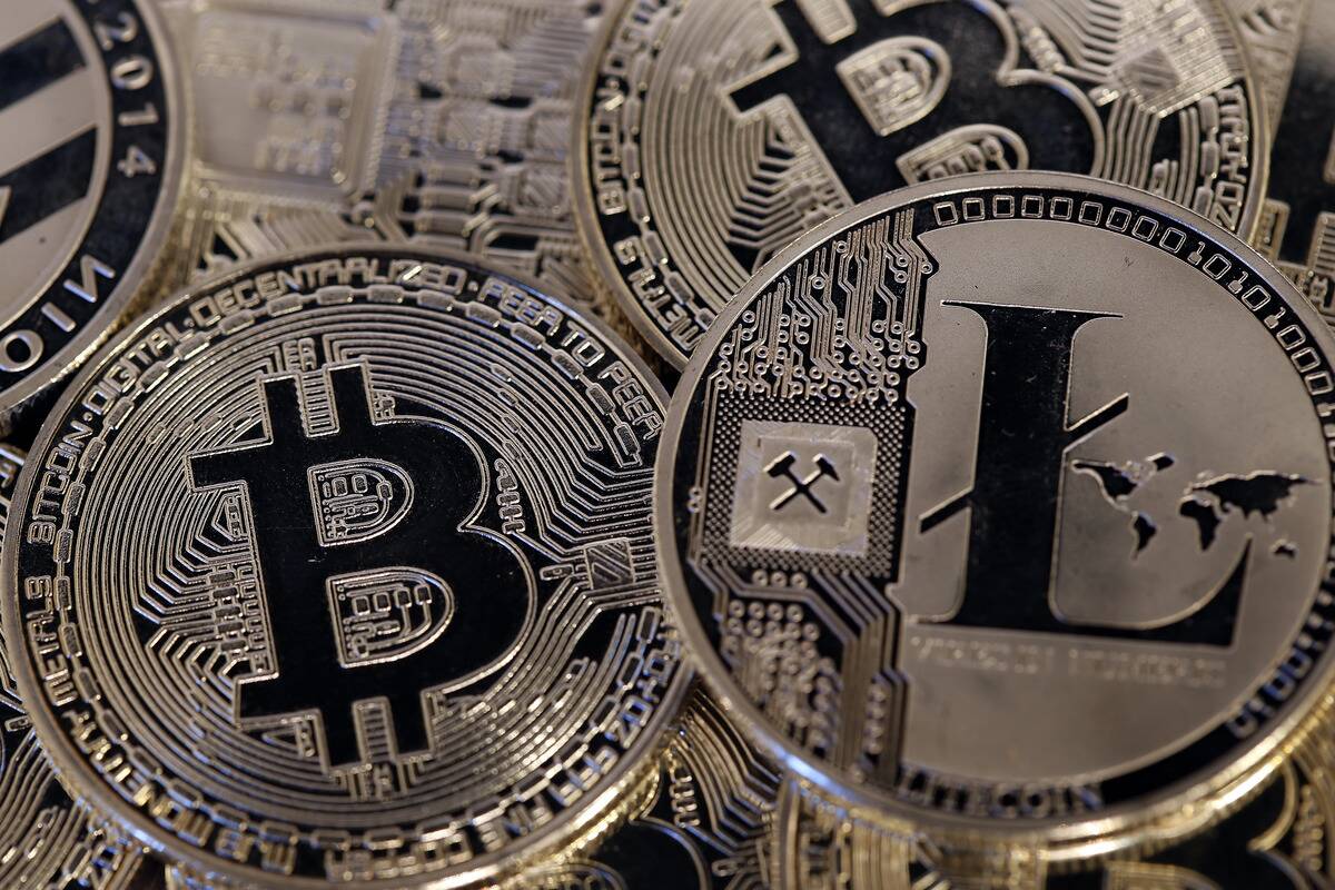 Digital Cryptocurrencies Bitcoin And Litecoin : Illustration in Paris