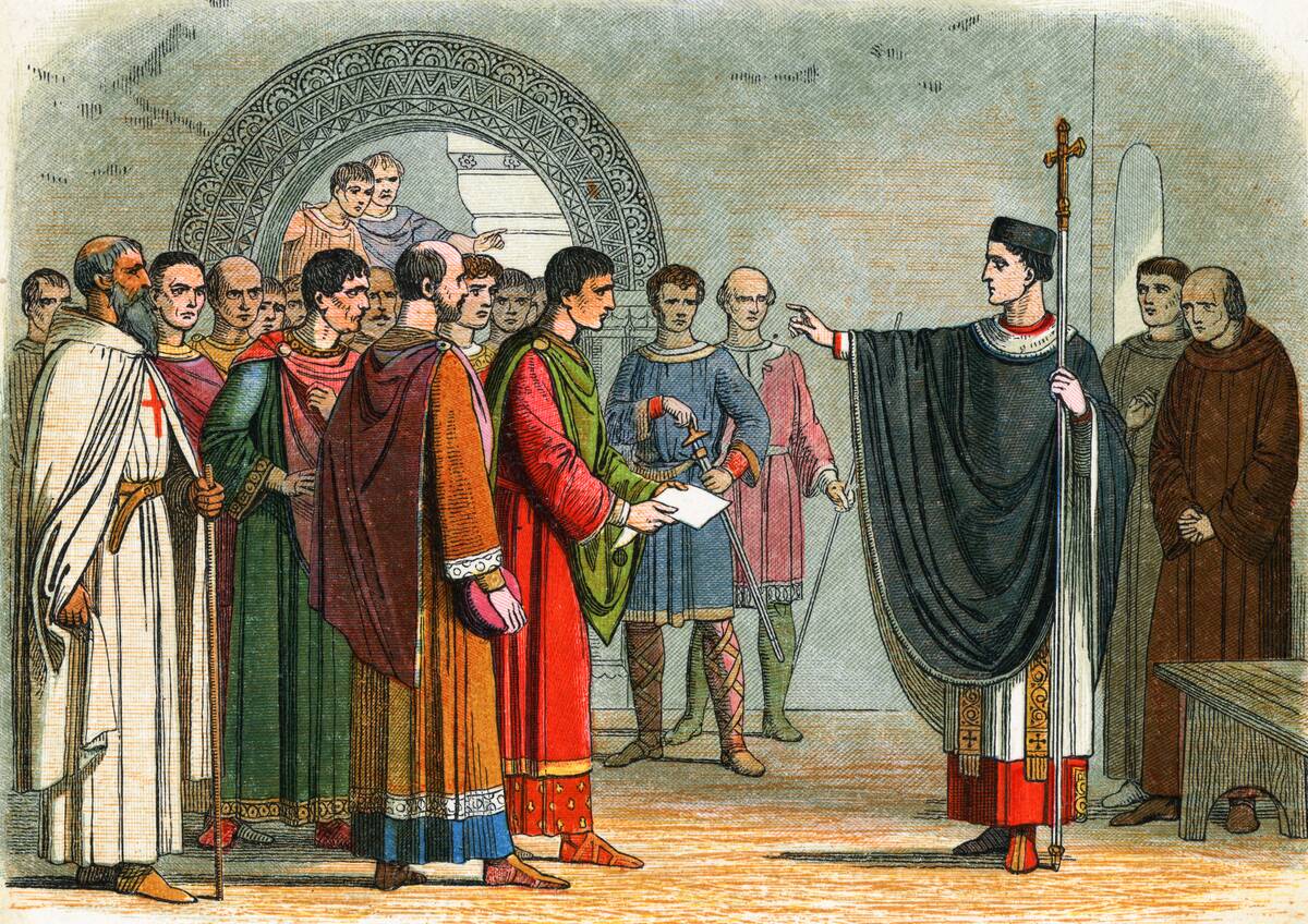 Drawing of Thomas A. Becket Admonishing Earl of Leicester