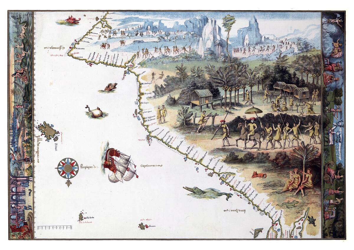 First map of Australia by Nicolas Vallard, Dieppe 1547