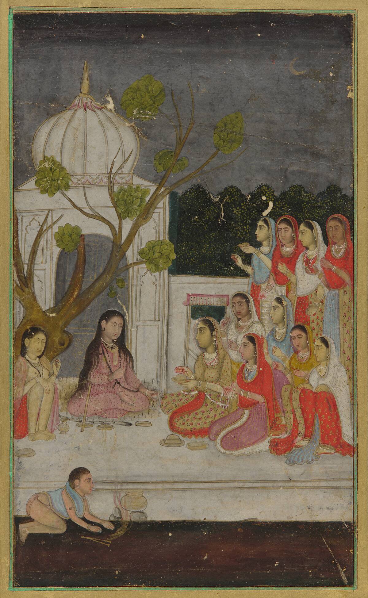 Fortune-Telling; A Group Of Women On A Terrace At Night