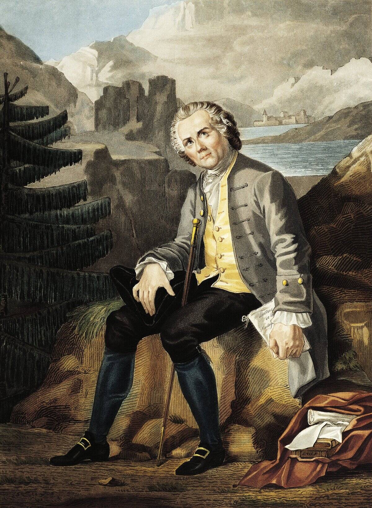 France, Paris, Portrait of Jean-Jacques Rousseau