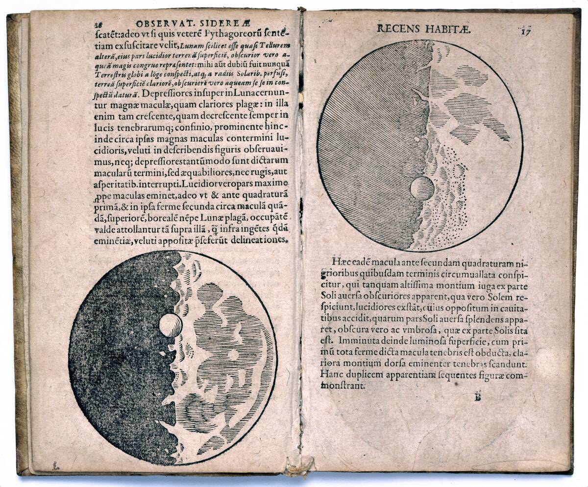 Galileo�s observations of the Moon, 1610.