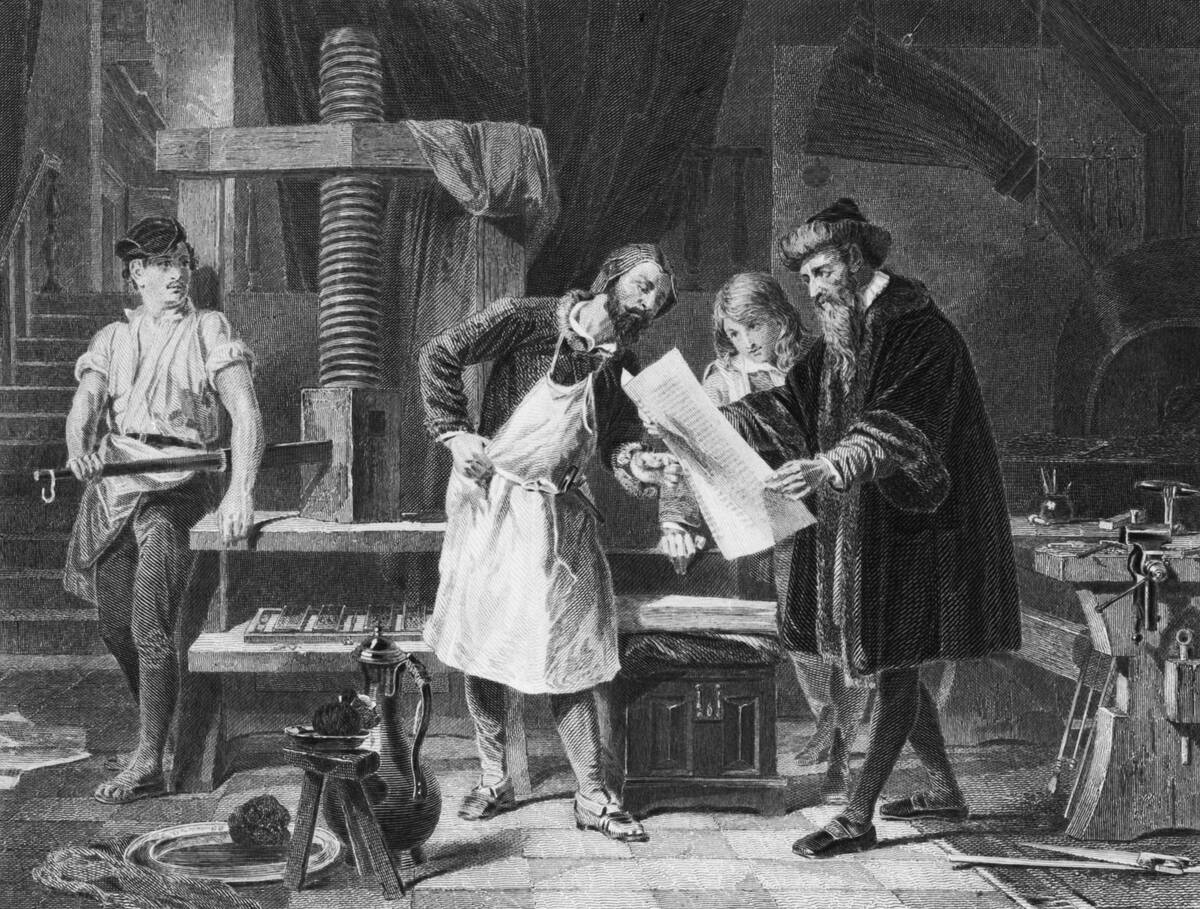 Gutenberg Taking First Proof