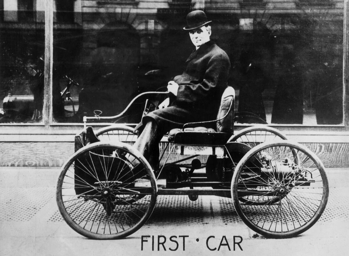 Henry Ford In His First Car