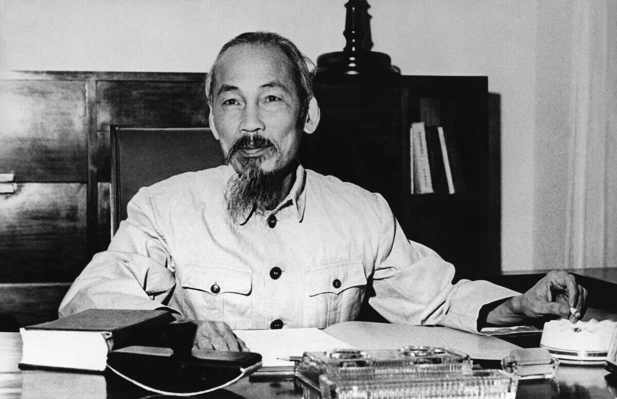 Ho Chi Minh, President Of The Democratic Republic Of North Vietnam Hanoi 1955