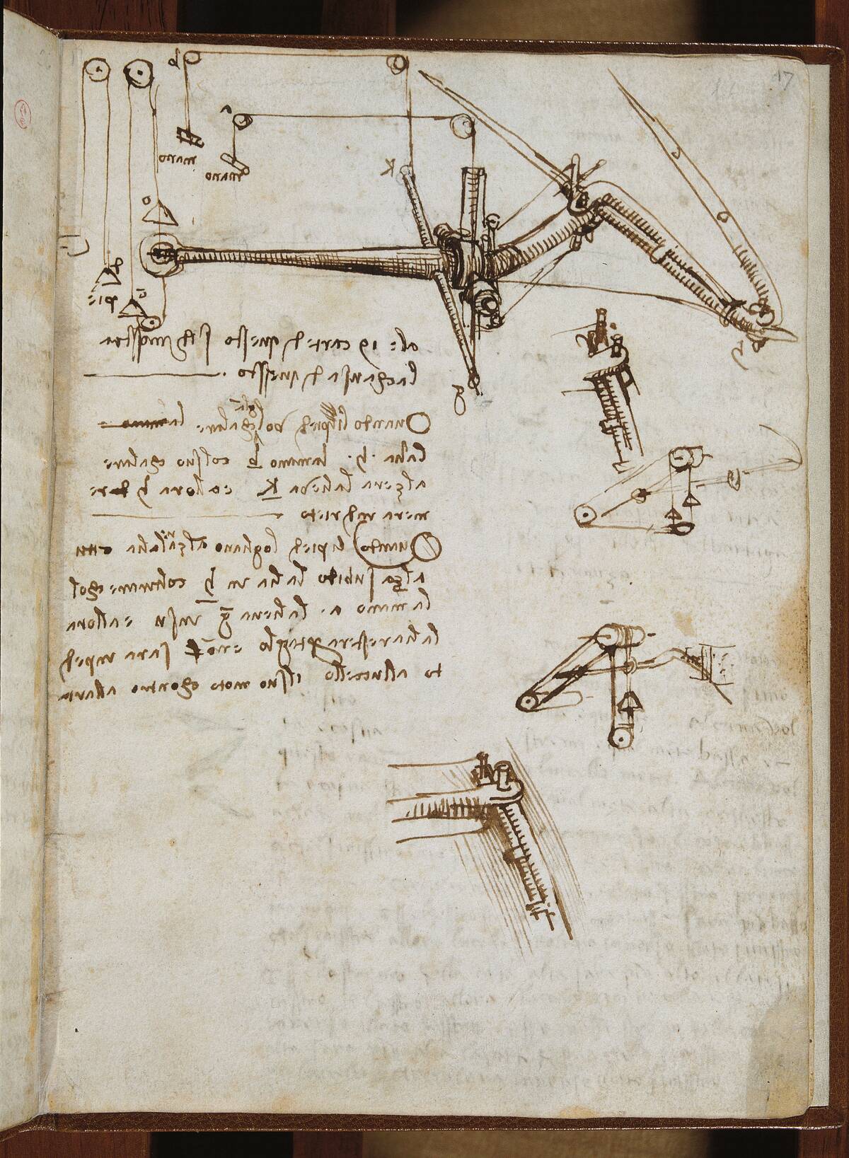 (Leonardo da Vincis) Codex on the Flight of Birds, by Leonardo da Vinci, 16th Century, 1505 -1506 about, paper manuscript, mm 213 x 153 x .