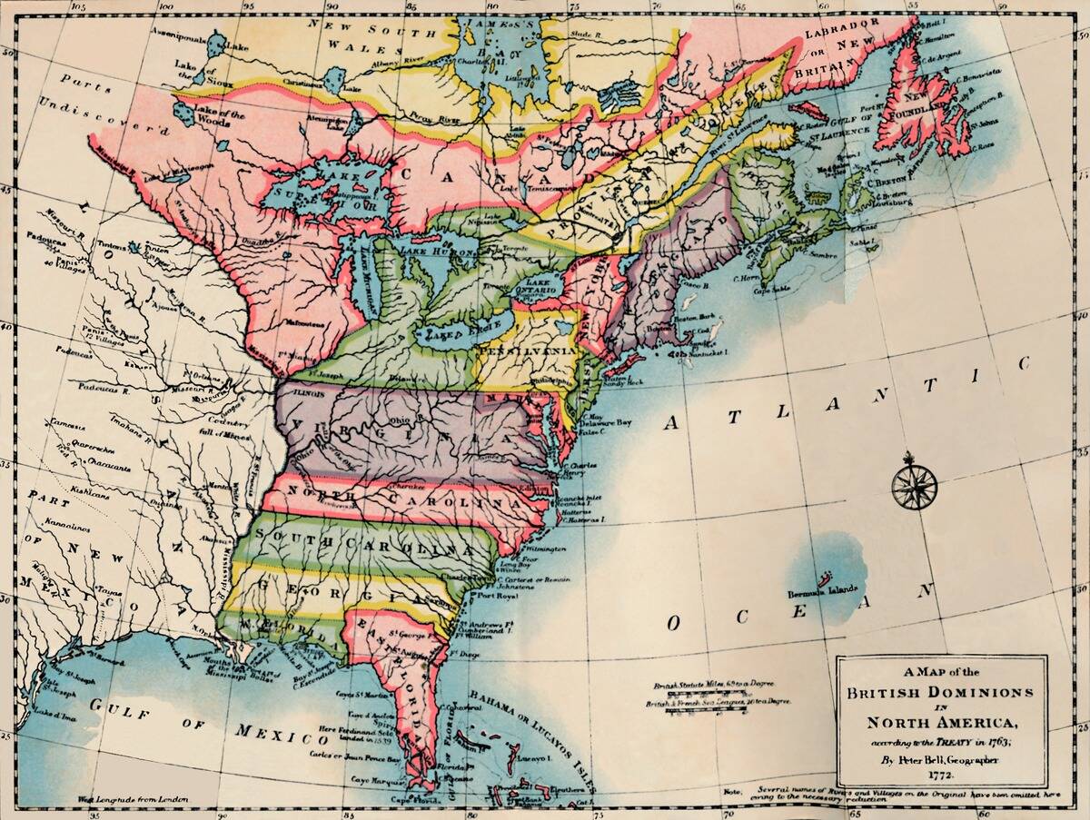 Map Of The British Dominions Of North America 1772