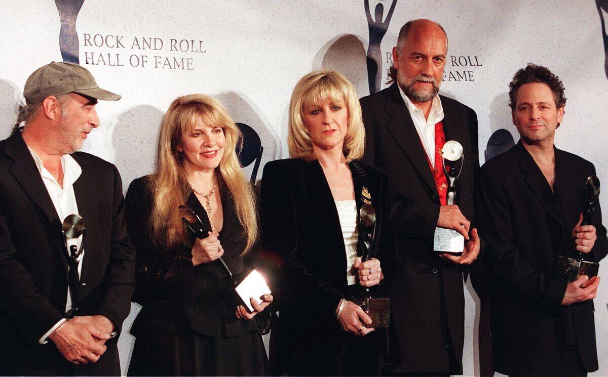 Members of the British rock group Fleetwood Mac (f