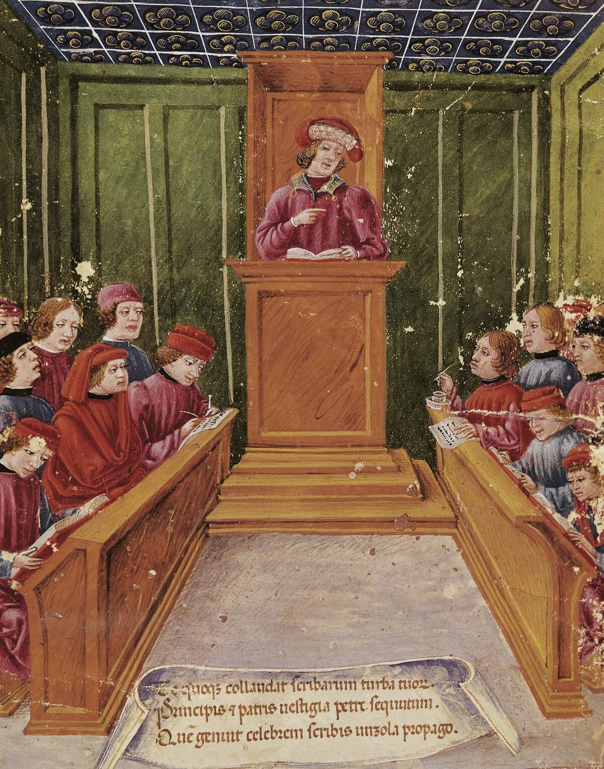 Pietro da Unzola lecturing from legal text