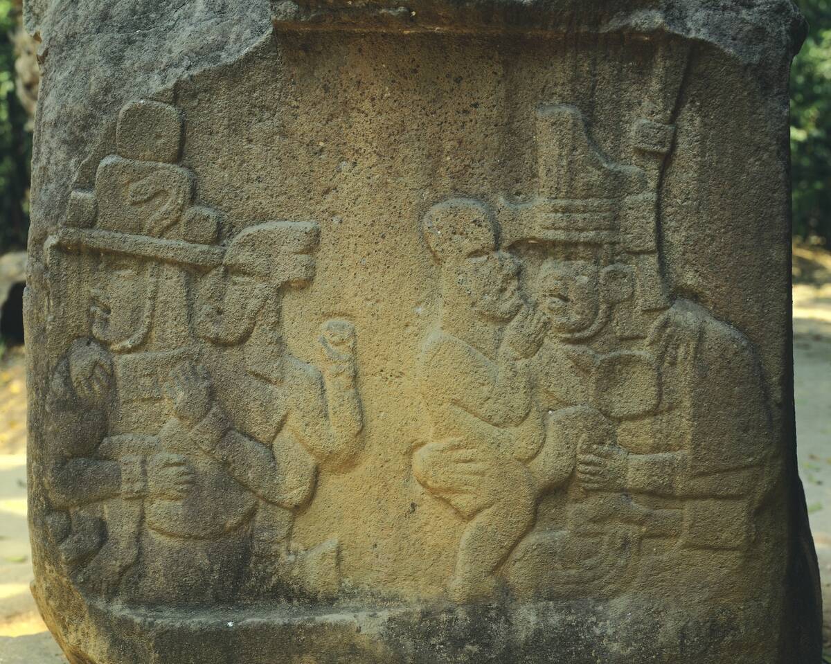 Relief showing figures and children